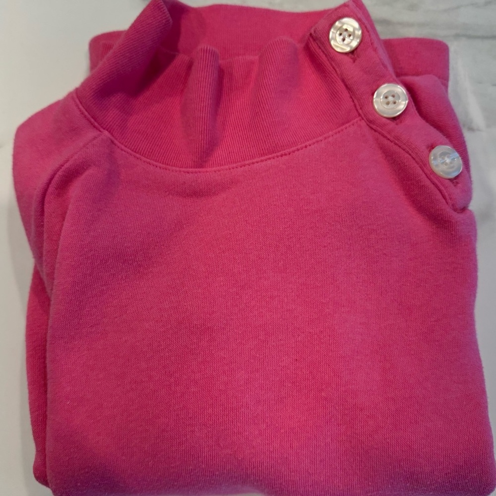 Crewcuts Cowl Neck Pullover Sweatshirt with Button Detail Pink M